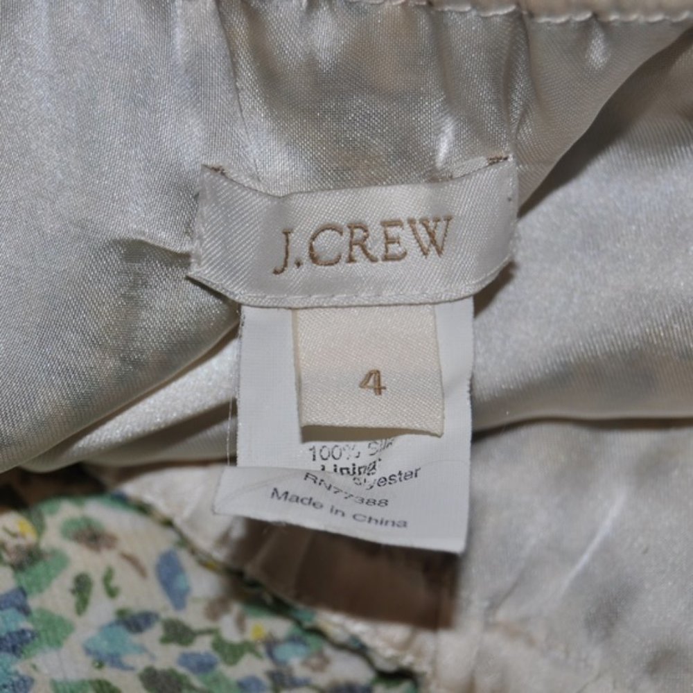 179 J.CREW Teaberry Floral Silk Candace Short Dress 4 - Picture 7 of 8